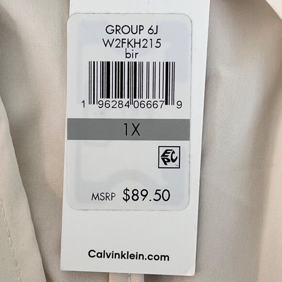 Calvin Klein Womens 1X Cream Color Elastic Waist Pants Lined MSRP $89.50 NWT - Picture 5 of 16